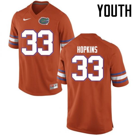 Youth Florida Gators #33 Tyriek Hopkins NCAA Nike Orange Authentic Stitched College Football Jersey SIY5162RA